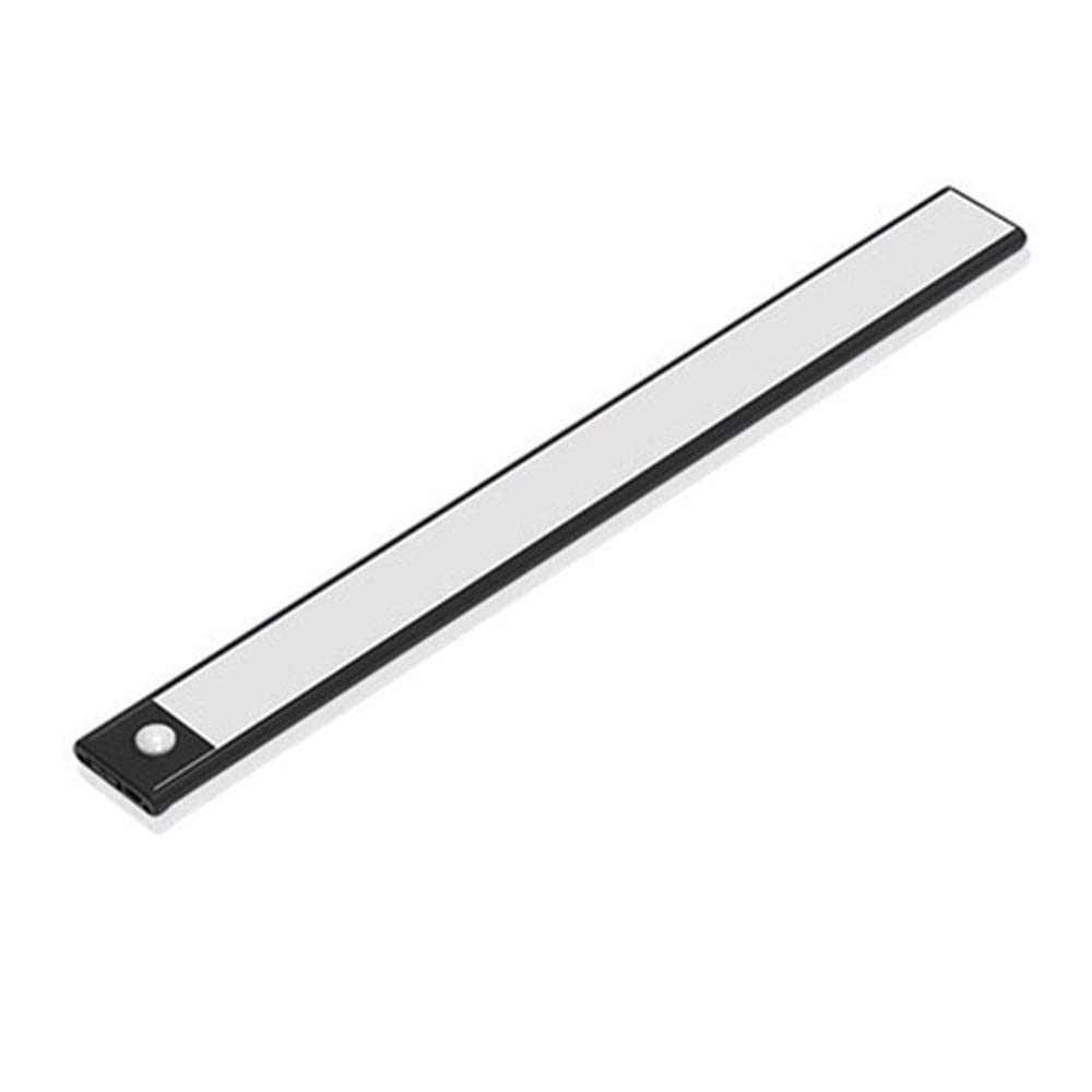 Ultra-Thin LED Closet Light with Motion Sensor - USB Rechargeable Under Cabinet Lighting for Wardrobe, Vanity Mirror, Kitchen & Hallway - Detachable Night Light (Black-6000K, 60CM) - Perfect for Dark Spaces & Energy-Efficient Home Lighting