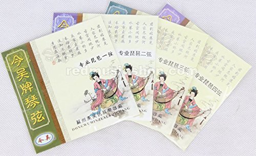 Professional Nylon Pipa Strings - 1 Set Medium Gauge Steel & Nylon Strings for Chinese Lute - Perfect for Traditional Music Performances, Practice & Stage Shows