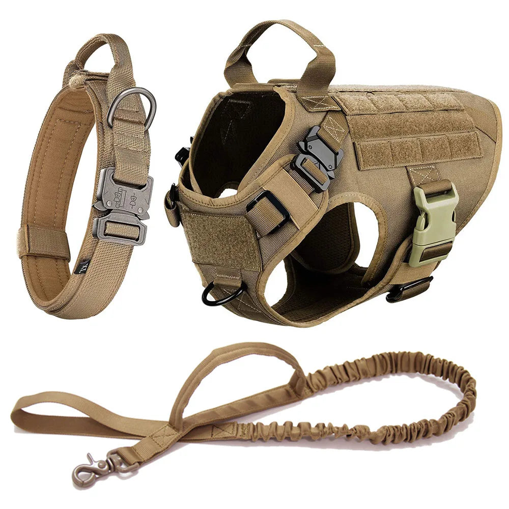 Premium Heavy Duty Tactical No Pull Dog Harness Kit - Adjustable Reflective Vest for Large Dogs - Perfect for Hiking, Training & Outdoor Adventures
