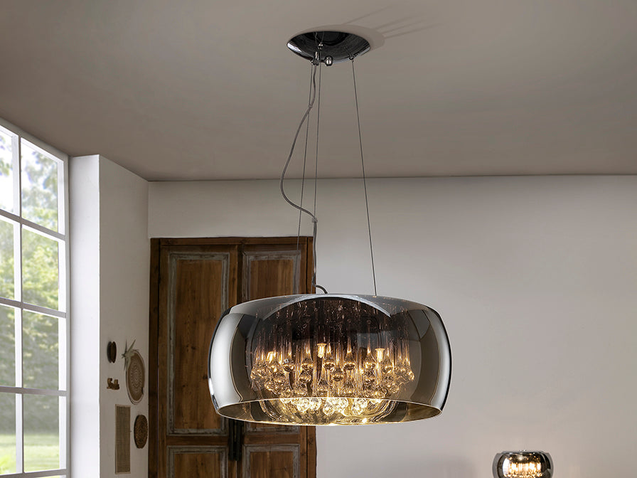 Argos 1/5/6Lt Crystal Ceiling Light Fixture - Chrome Finish Modern Chandelier for Living Room, Bedroom & Dining Room Lighting