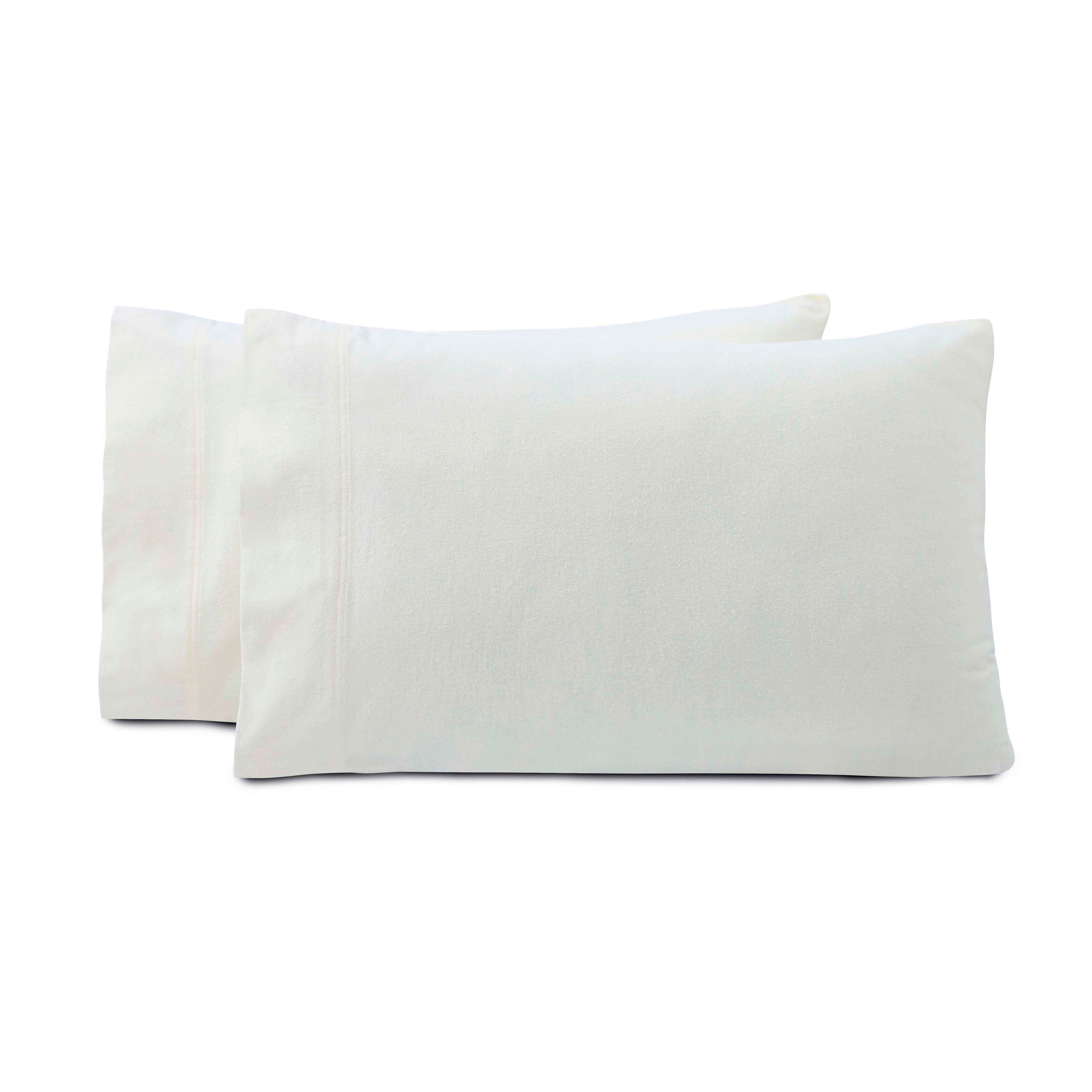 Premium Rome Flannel Cotton Solid Brushed Pillowcase Set of 2 - Ultra Soft & Cozy Bedding for Winter Nights - Perfect for Master Bedroom, Guest Room & Cold Weather Comfort