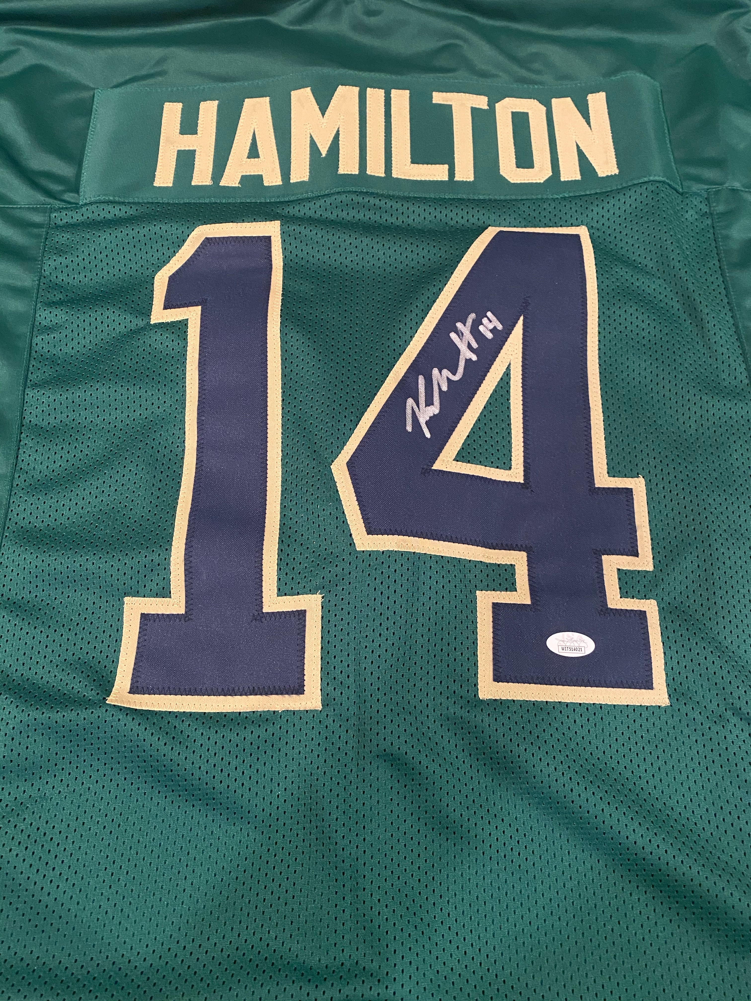 Kyle Hamilton Autographed Notre Dame Fighting Irish Green Football Jersey - Authentic Signed Collectible for Fans & Memorabilia Enthusiasts - Perfect for Display, Gifting, and Game Day Spirit