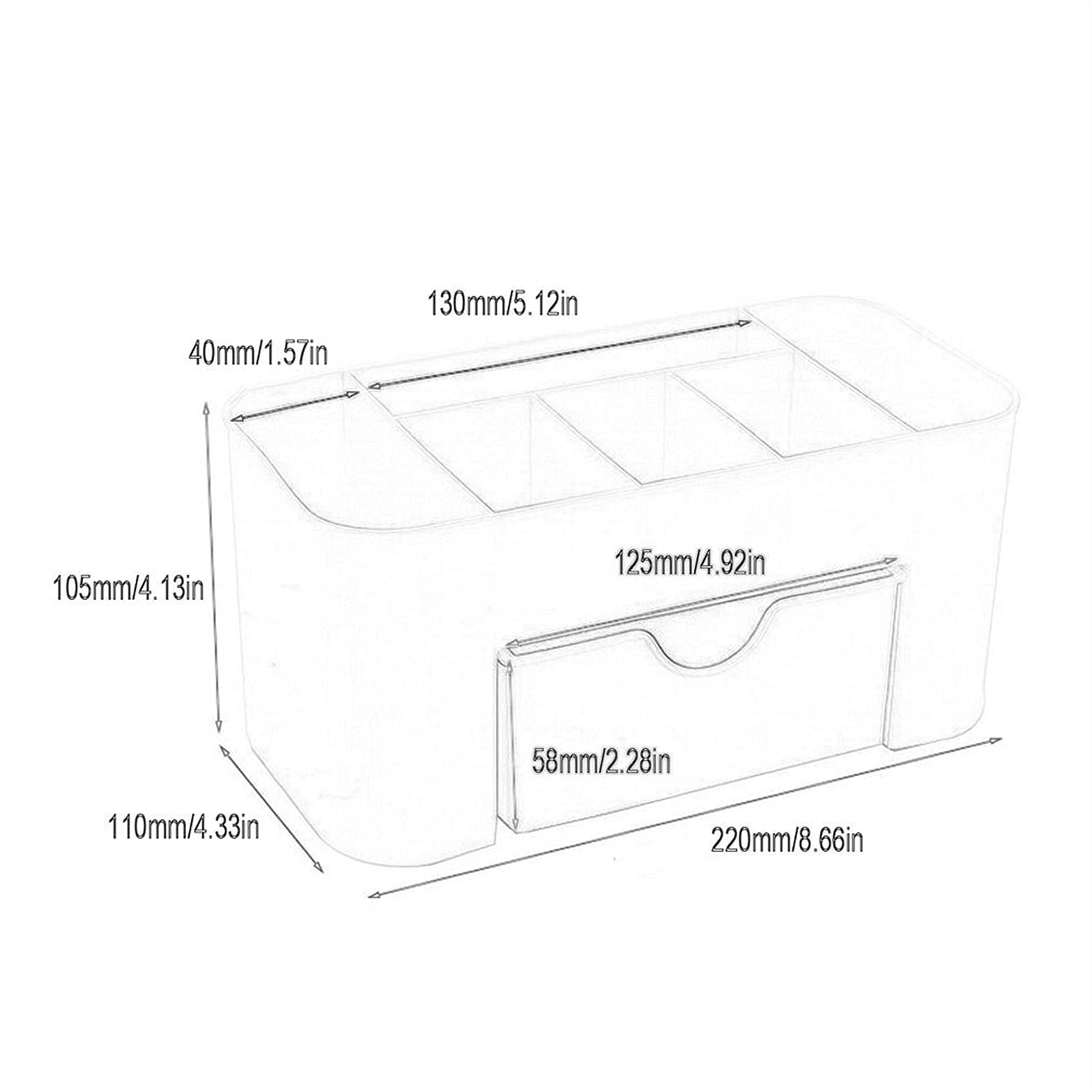 Pink Plastic Makeup Organizer Box - Cosmetic Storage Case for Desk & Drawer | Multifunctional Beauty Accessory Organizer | Durable & Stylish | Perfect for Vanity, Office, and Travel Use