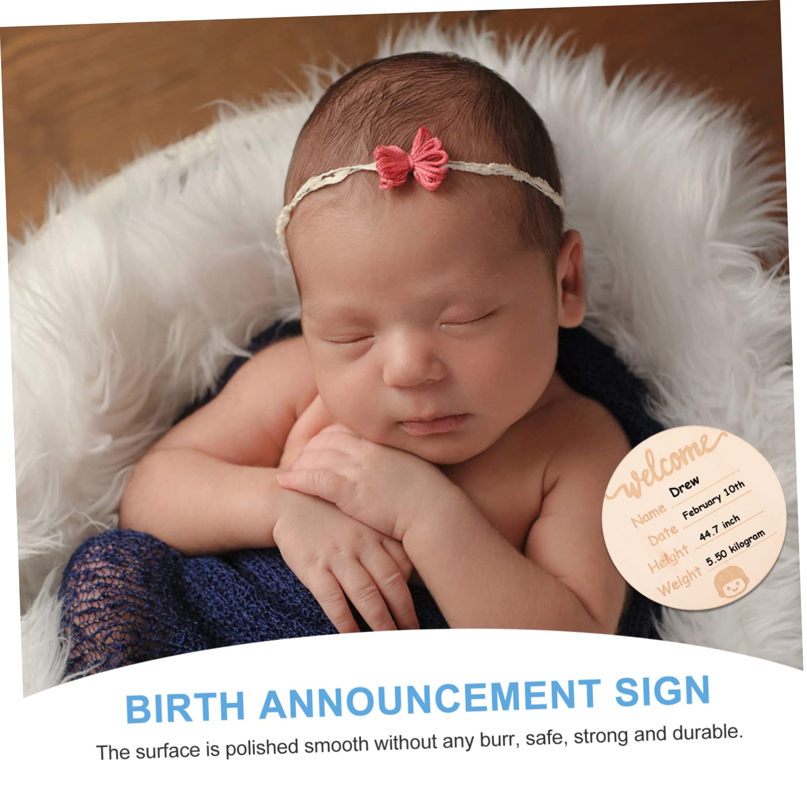 iFundom 20-Piece Wooden Name Sign Cards - Baby Birth Announcement & Milestone Discs for Showers, Gender Reveals, and Nursery Decor - Perfect for Newborn Photography and First Birthday Celebrations