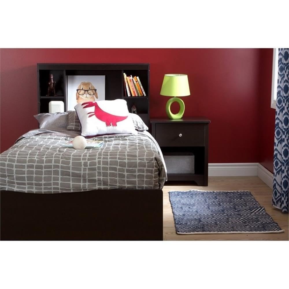 Rosebery Twin Size Kids Platform Bed with 3 Drawers - Wood Slat Support, No Box Spring Needed - Dark Brown - Perfect for Small Bedrooms & Space-Saving Kids Furniture