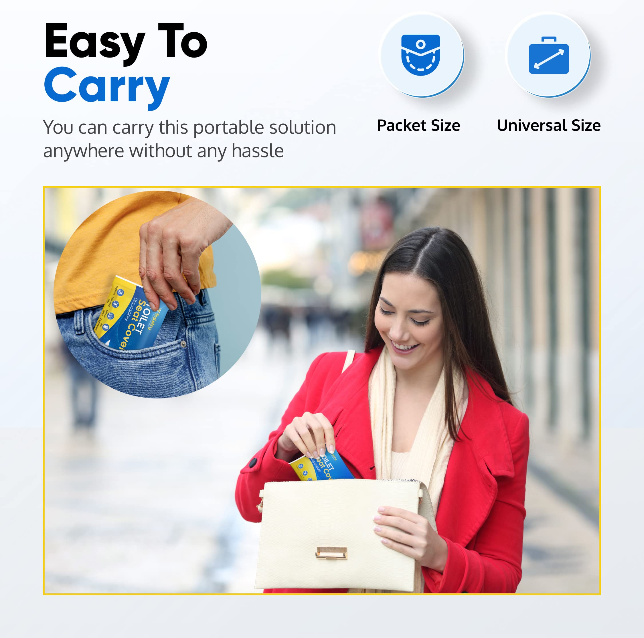 **Disposable Flushable Toilet Seat Covers - Pack of 50 XL Biodegradable Paper Covers for Travel, Camping & Airplane - Essential Hygiene Accessories for Kids, Men & Women**    *(Use Cases: Perfect for travel, camping, airplanes, public restrooms, and on-the-go hygiene needs.)*