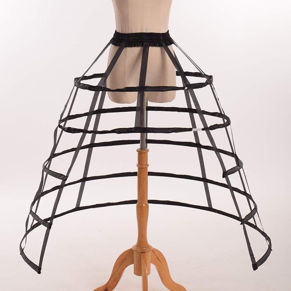 GRACEART Women's Hoops Skirt Petticoat Pannier Cage Crinoline Underskirt for Wedding Dresses & Victorian Costumes – Perfect for Bridal Parties, Renaissance Fairs, Cosplay, Historical Reenactments & Theatrical Performances | Ball Gown Accessory for Brides, LARP & Period Events