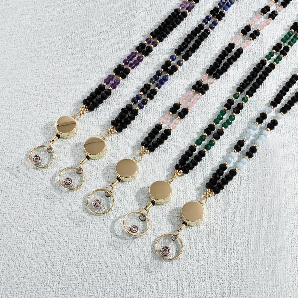 Crystal Beaded Lanyards for Women - ID Badge & Keys Holder for Teachers