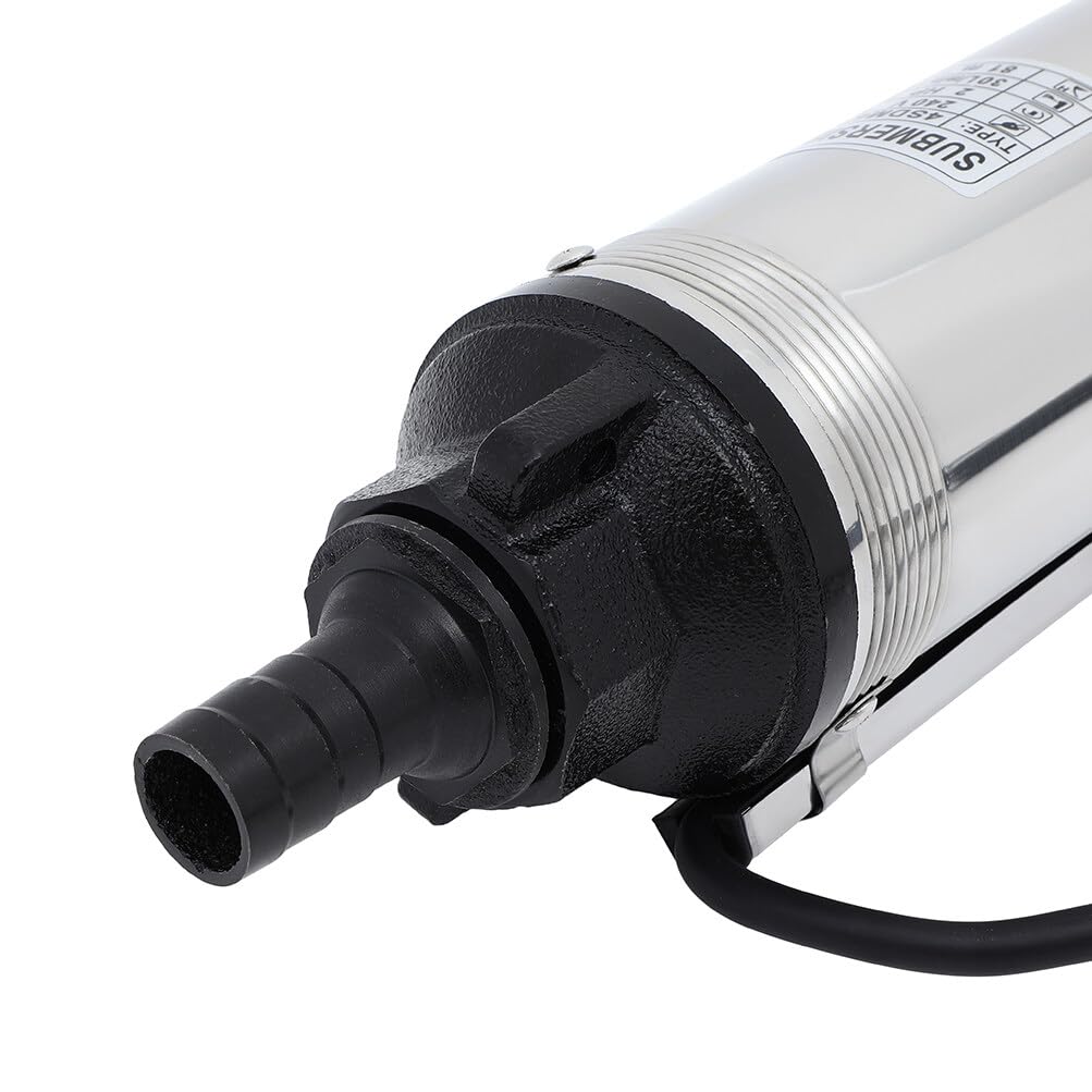 SCITOO 42GPM Deep Well Submersible Water Pump 220V-240V with 440ft Lift & Garden Hose Adapter - Ideal for Irrigation, Farm Water Supply & Home Well Systems