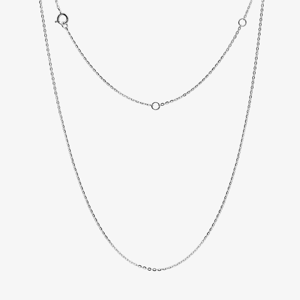 14K White Gold Diamond Pavé Square Cushion Pendant Necklace for Women - Elegant Gift for Anniversary, Wedding & Special Occasions