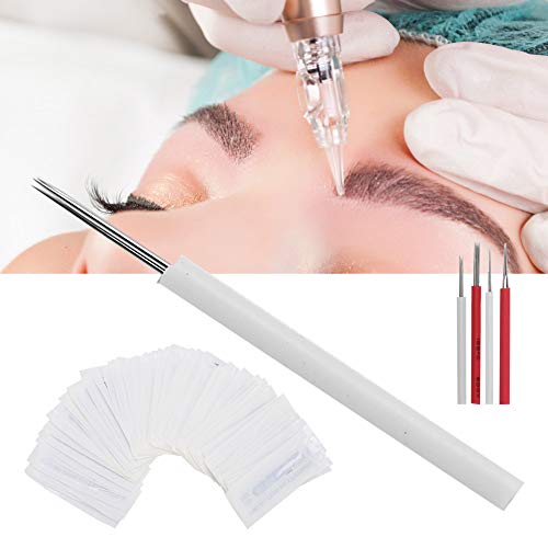 100Pcs Professional Eyebrow Tattoo Needles - Microblading Needles for Semi-Permanent Makeup - Round 5 Closed Needles (Fog Style) - Perfect for Eyebrow Enhancement & Temporary Tattoos - Salon & Home Use Beauty Tools