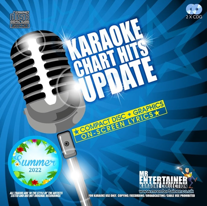 Mr Entertainer Karaoke Chart Hits Update Summer 2022 - Latest Popular Songs for Home Parties & Entertainment