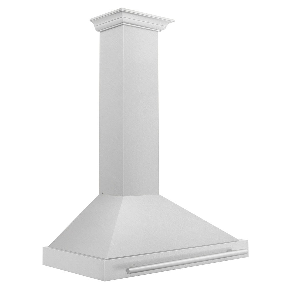 ZLINE 36 Inch Convertible Fingerprint Resistant Satin Stainless Steel Range Hood with Colored Shell Options & Stainless Steel Handle (KB4SNX 36) - Perfect for Modern Kitchens, Home Renovations & Professional Chef Cooking Spaces