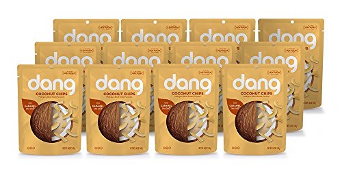 DANG Toasted Coconut Chips - Caramel Sea Salt Flavor | 12 Pack (1.43oz Resealable Bags) | Vegan, Gluten Free, Paleo & Non-GMO Healthy Snacks | Perfect for On-the-Go, Office Snacking & Keto Diet