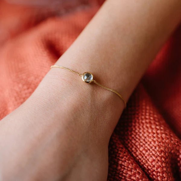 Dainty Legacy Bracelet - 14K Gold Plated White Topaz Jewelry for Women, Elegant Gift for Birthday, Anniversary & Special Occasions