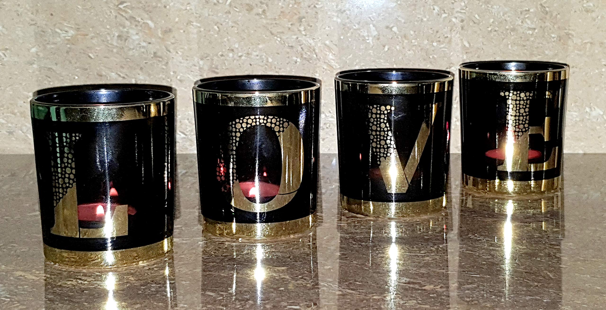 eSplanade Silver Tea Light Candle Holders - Set of 4 Votive Candle Holders for Valentine's Day, Party Decor, Home Decor, Anniversary - Perfect for Romantic Dinners, Weddings & Centerpieces