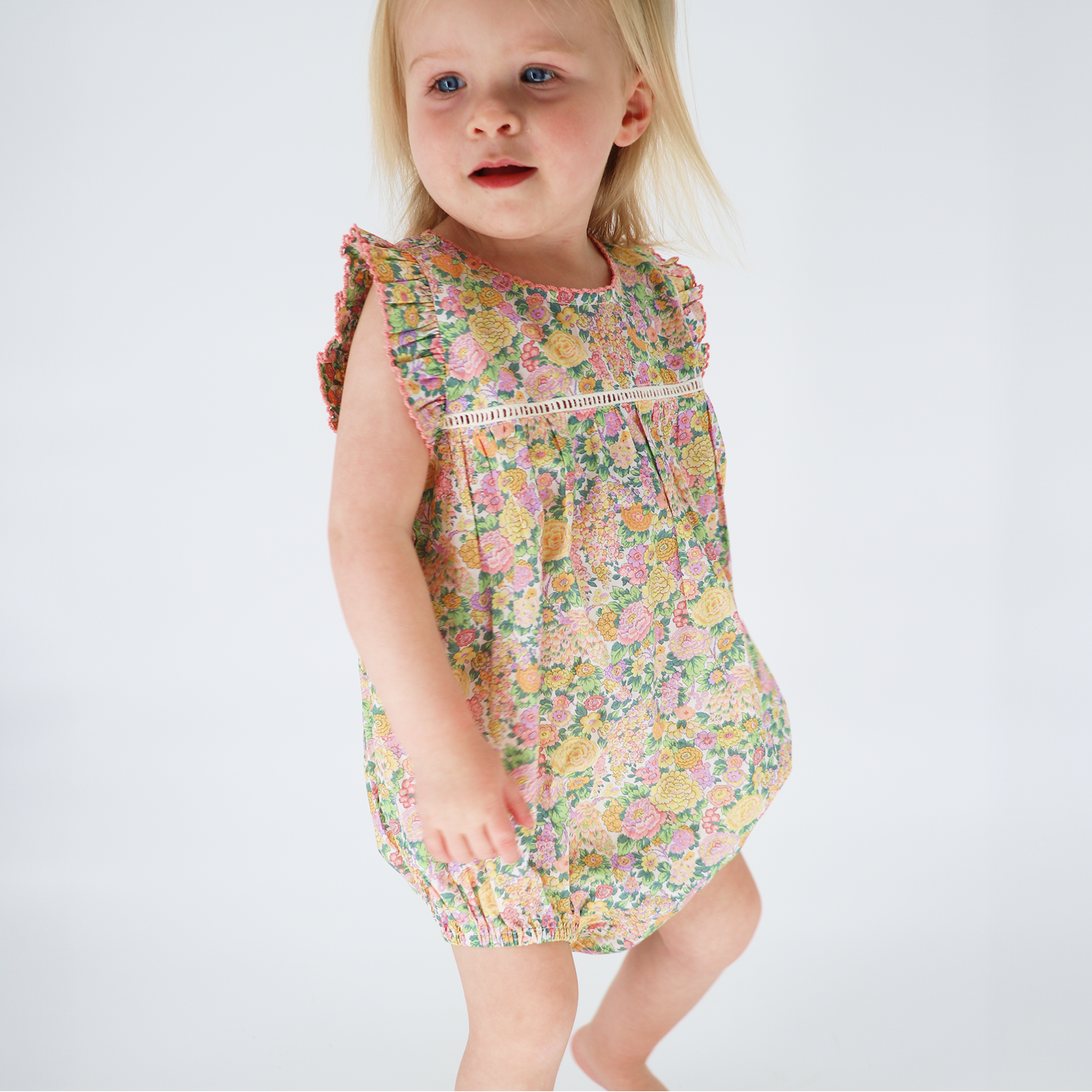Adorable Baby Girls Elysian Day Bubble Romper - Soft Cotton Jumpsuit for Infants & Toddlers | Perfect for Playdates, Photoshoots & Summer Outfits