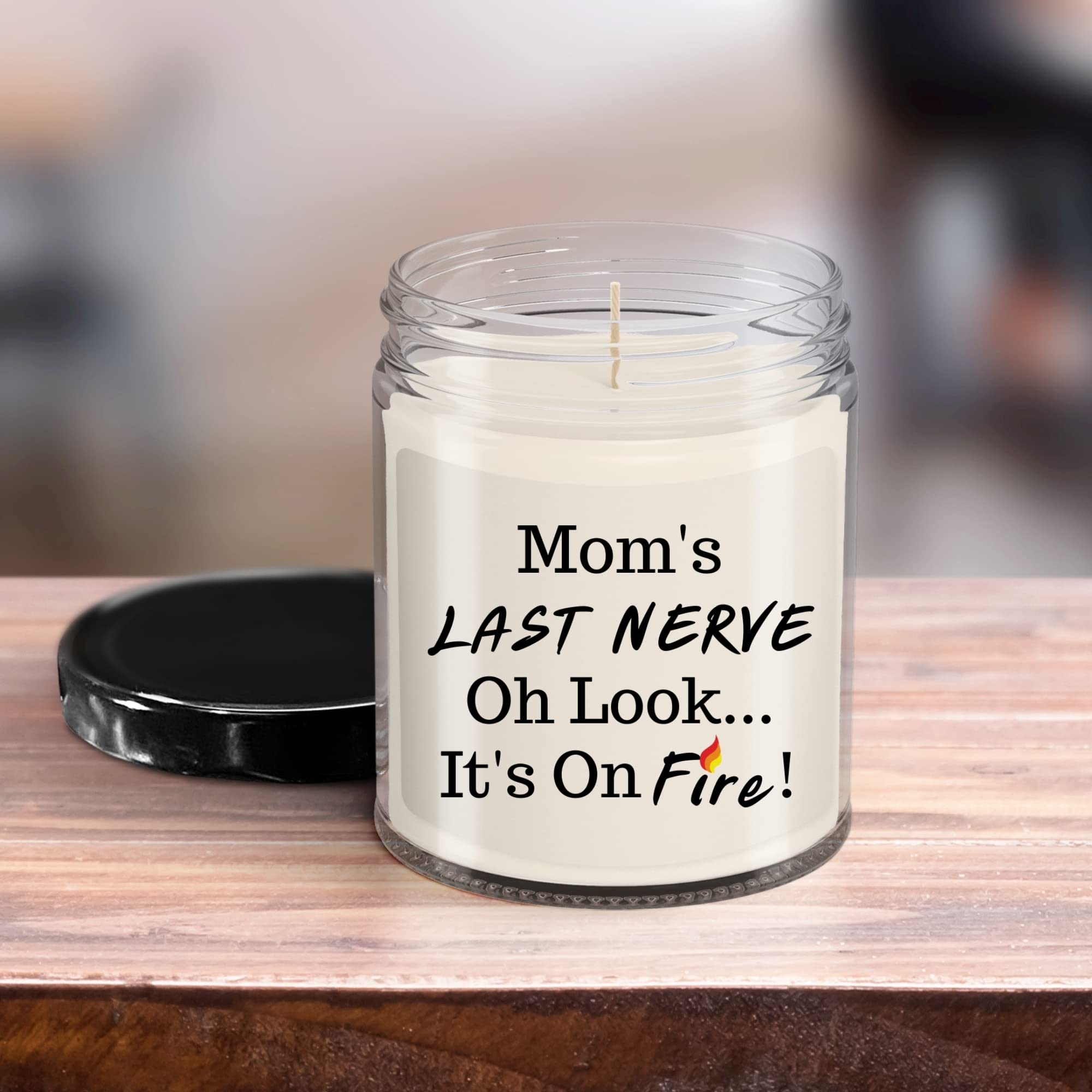 Funny Mom Candle Gift - 'Mom's Last Nerve' Scented Candle for Mothers Day, Birthday Present from Daughter, Son or Kids | Relaxing Home Decor for Stress Relief & Humor