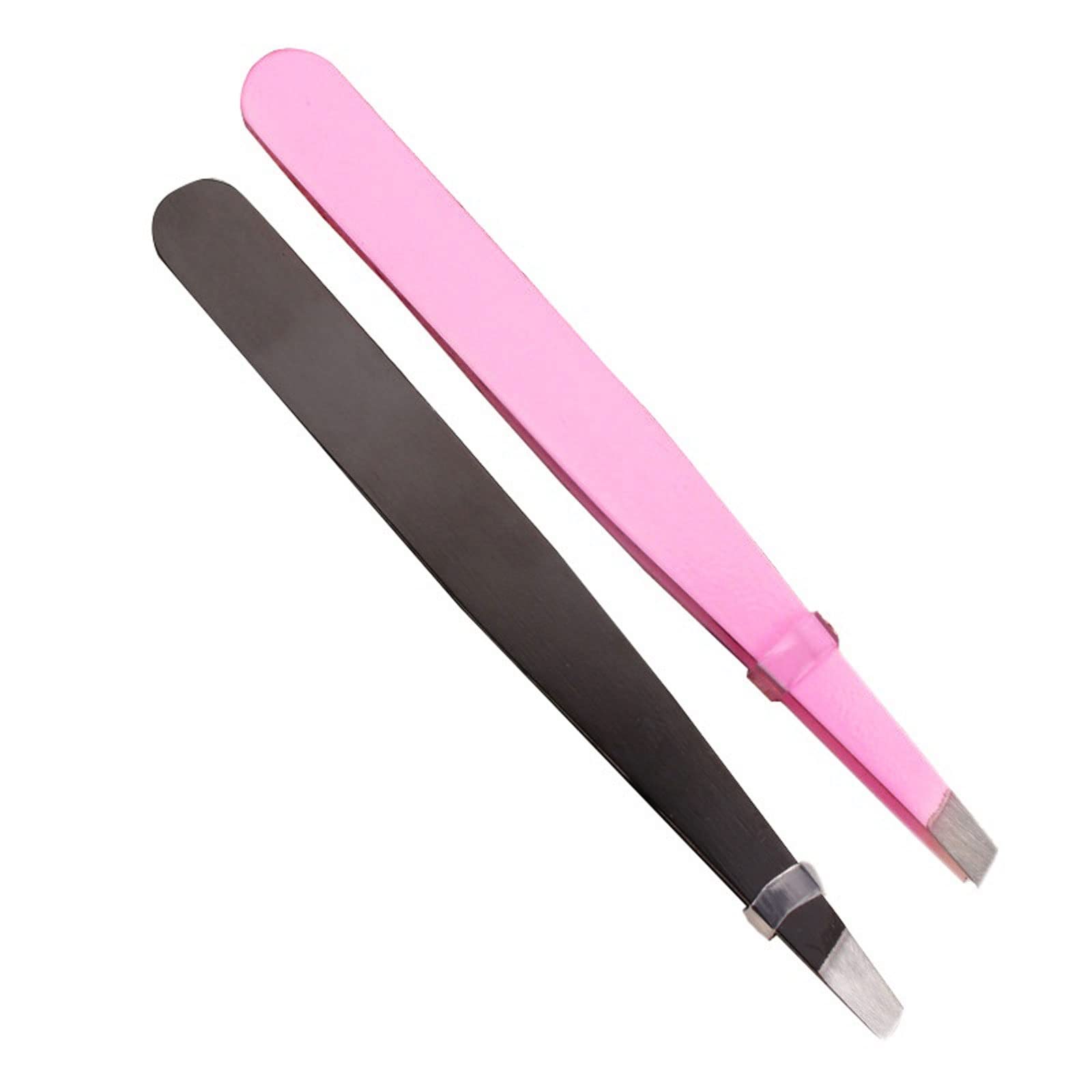 Professional Stainless Steel Eyelash & Eyebrow Tweezers for Hair Removal - 1pc Pink Beauty Makeup Tool for Lash Extensions, Brow Shaping & Precision Grooming - Perfect for Salons, Home Use & Travel Makeup Kits