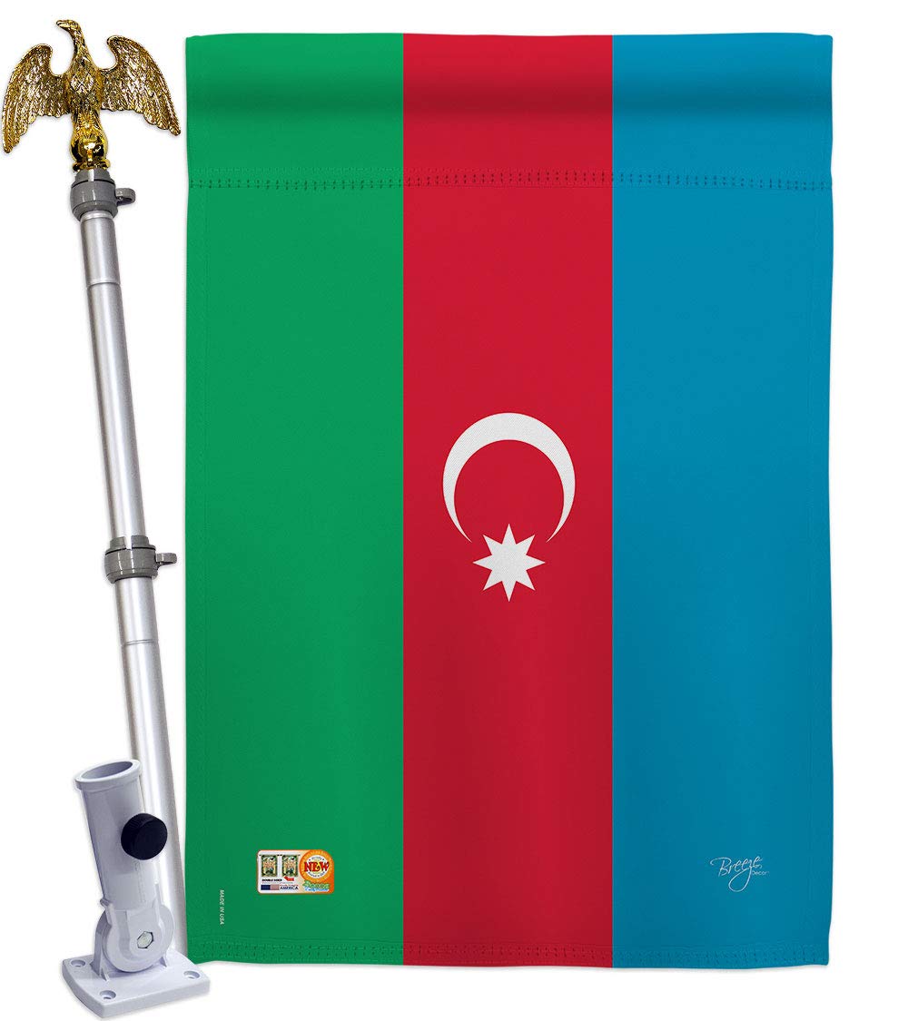 Azerbaijan National Flag Set 28x40