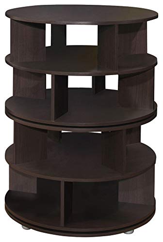 KB Designs - 16 Pair Rotating Shoe Rack Organizer with 360° Swivel Base, Space-Saving Shoe Storage for Closet, Entryway, or Bedroom - Chocolate Finish