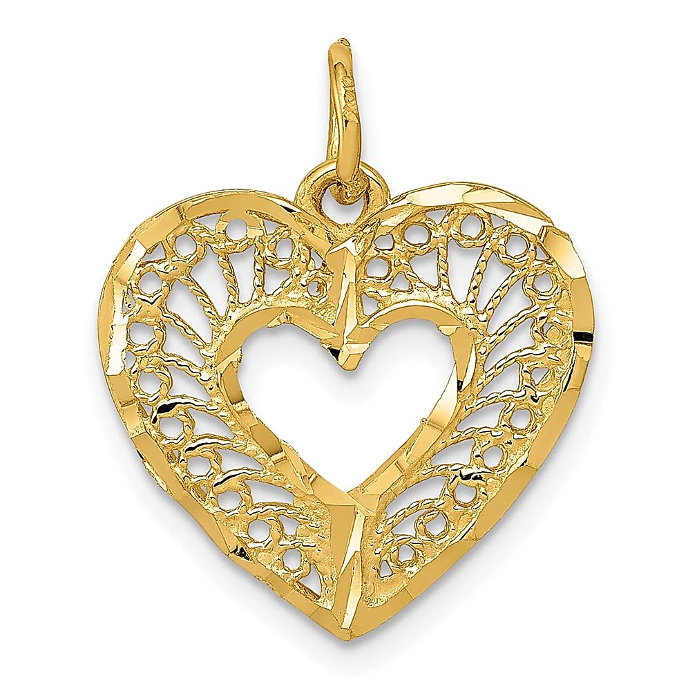 14K Yellow Gold Heart Pendant Necklace for Women - Dainty Love Charm Jewelry Gift for Her - Perfect for Valentine's Day, Anniversary & Birthday Presents