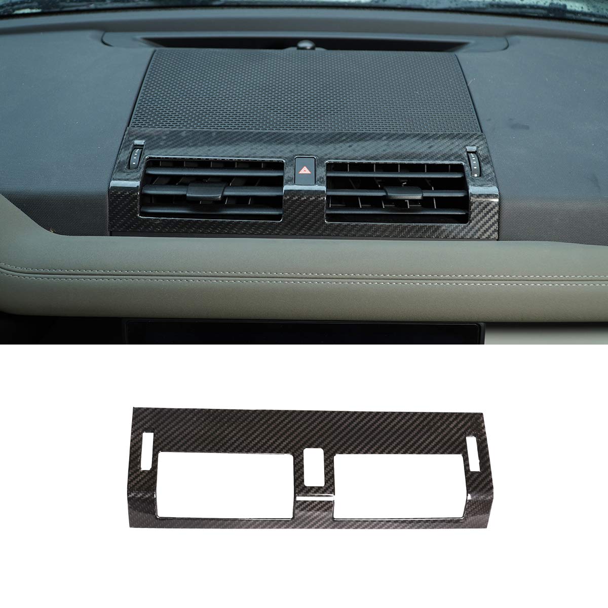 Genuine Carbon Fiber Center Console Trim Cover for Land Rover Defender 110 (2020-2023) | Premium Interior Car Accessories | Style C | Upgrade Your SUV's Luxury Interior for Off-Road Adventures & Daily Commuting