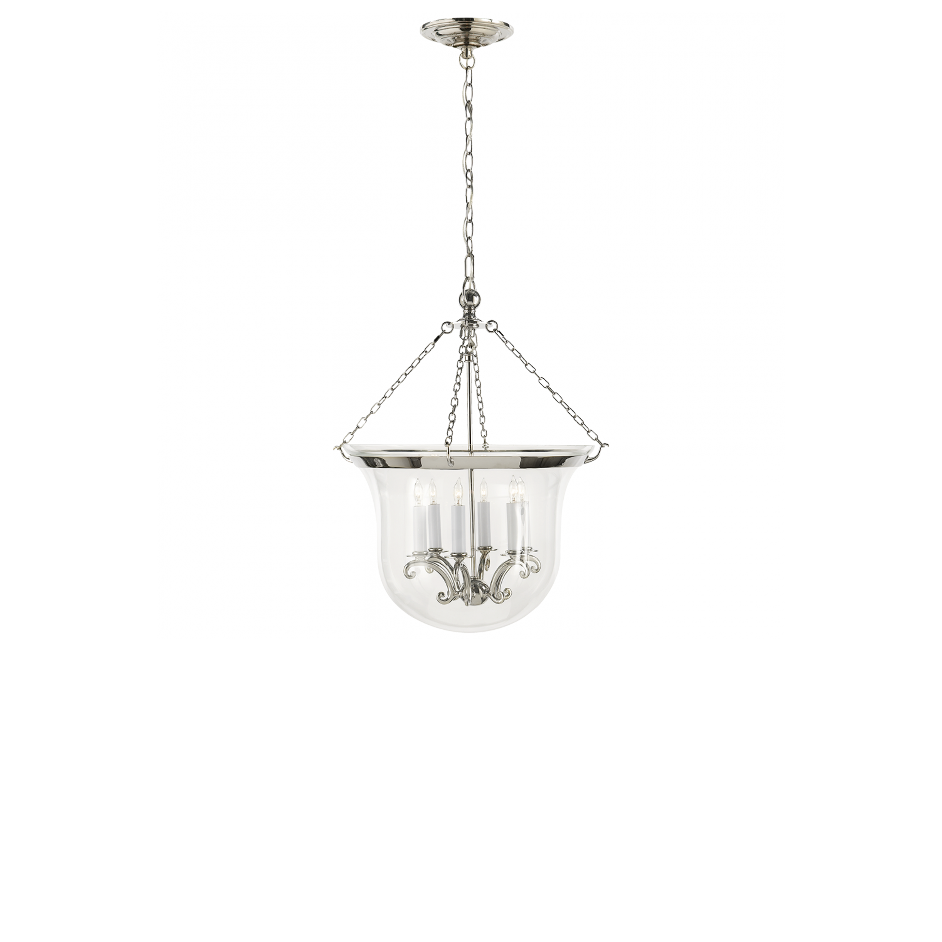 Rustic Country Large Bell Jar Lantern - Vintage Glass Hanging Pendant Light for Farmhouse, Porch, Garden & Outdoor Decor