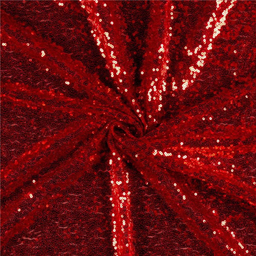 Glitter Sequin & Mesh Red Fabric by the Yard - Premium Decorative Fabric for DIY Costumes, Party Decorations, and Fashion Accessories