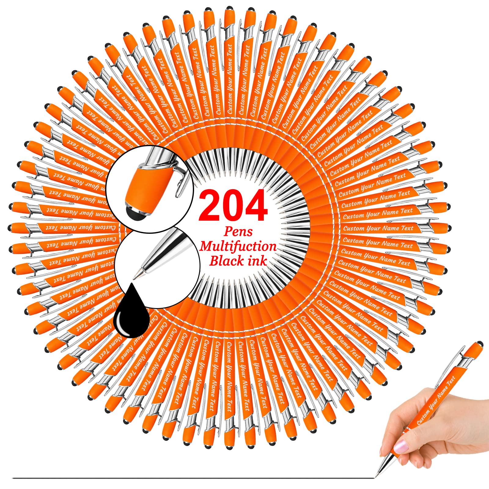 500 Pcs Custom Engraved Pens with Name - Bulk Personalized Ballpoint Pens for Business, Graduation & Birthday Gifts - Logo & Text Printing - Ideal for Corporate Events, School Promotions & Party Favors