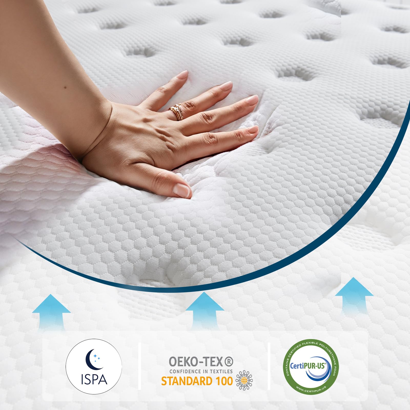 12 Inch Full Size Hybrid Mattress - Memory Foam & Pocket Spring for Motion Isolation, Edge Support & Pressure Relief - Medium Firm CertiPUR-US Certified - Perfect for Guest Rooms, Dorms & Small Bedrooms