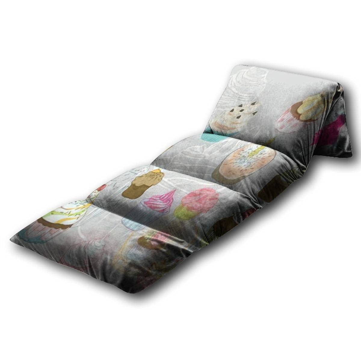 **Soft Kids Floor Pillow with Birds & Cupcake Design - Queen Size Seamless Pattern Pillow Bed for Reading, Playing, and Slumber Parties - Cozy Floor Lounger for Children's Room, Playroom, or Sleepovers**