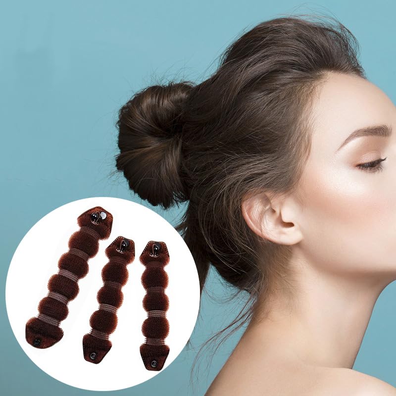 3 PCS Magic Hair Styler Donut Bun Maker - Twist Ring Shaper & Braiding Tool Set for Perfect Buns, Curls & Updos (1 Large + 2 Small) - Ideal for Parties, Weddings & Everyday Hairstyling