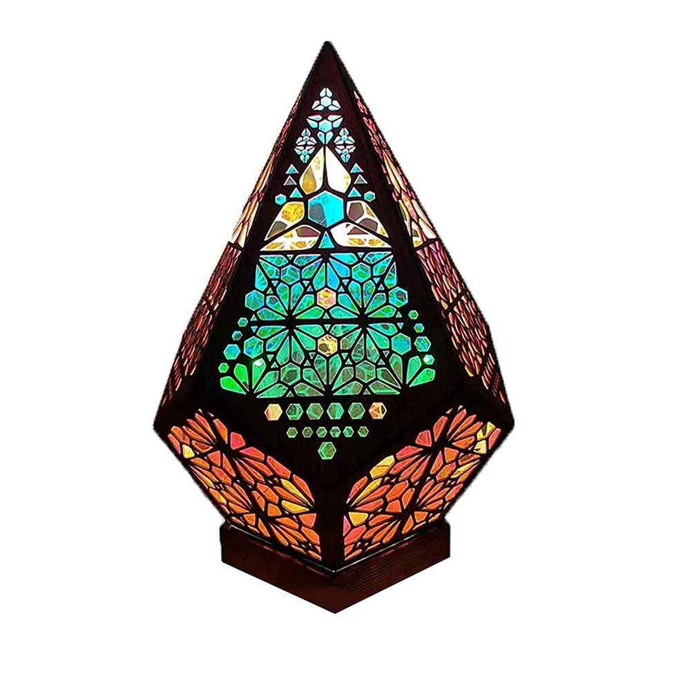 Bohemian LED Projection Night Light - Dimmable Mood Lamp for Bedroom, Nursery, Living Room & Hallway Decor - Perfect for Kids, Adults & Baby Sleep Aid - Creates Soothing Ambiance for Relaxation & Meditation