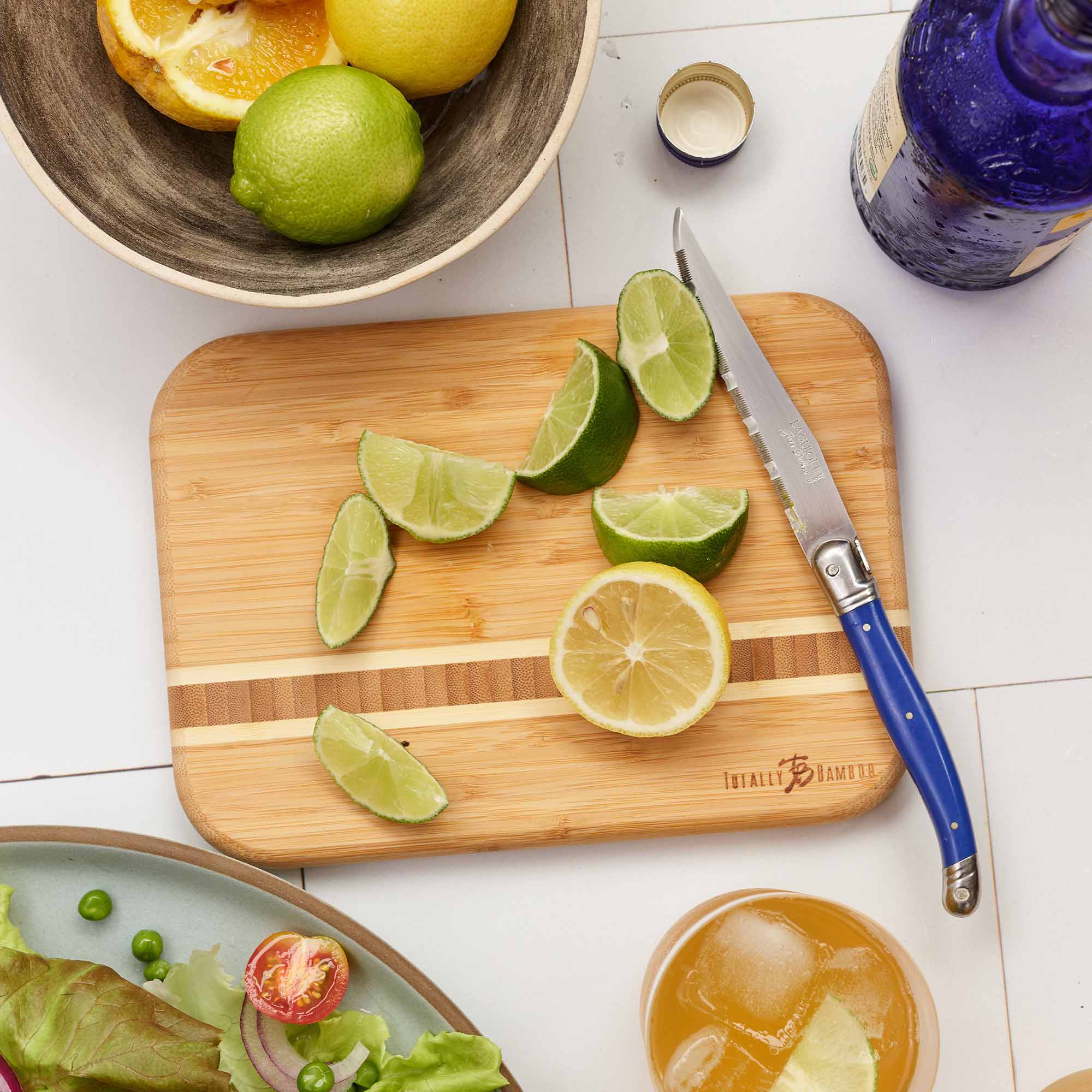 Premium Barbados Small Cutting Board - 9 x 6.5 Inches, Durable Bamboo Wood for Kitchen, Perfect for Chopping Fruits, Vegetables & Cheese - Ideal for Home Cooking, Camping & Small Kitchen Spaces