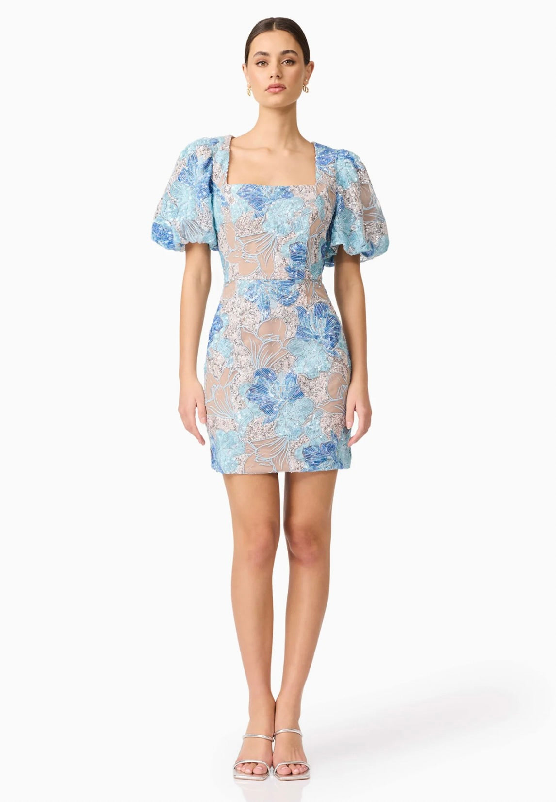 Leonie Puff Sleeve Mini Dress for Women - Floral Print Summer Party Dress with Ruffle Hem - Perfect for Weddings, Cocktail Parties & Date Nights