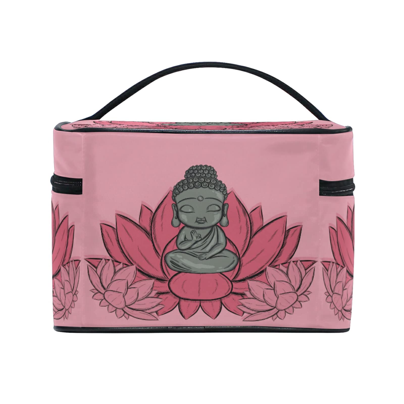 Lotus Flower Art Thailand Makeup Bag for Women - Waterproof Cosmetic Pouch & Toiletry Travel Case - Perfect for Travel, Gym, and Daily Organization