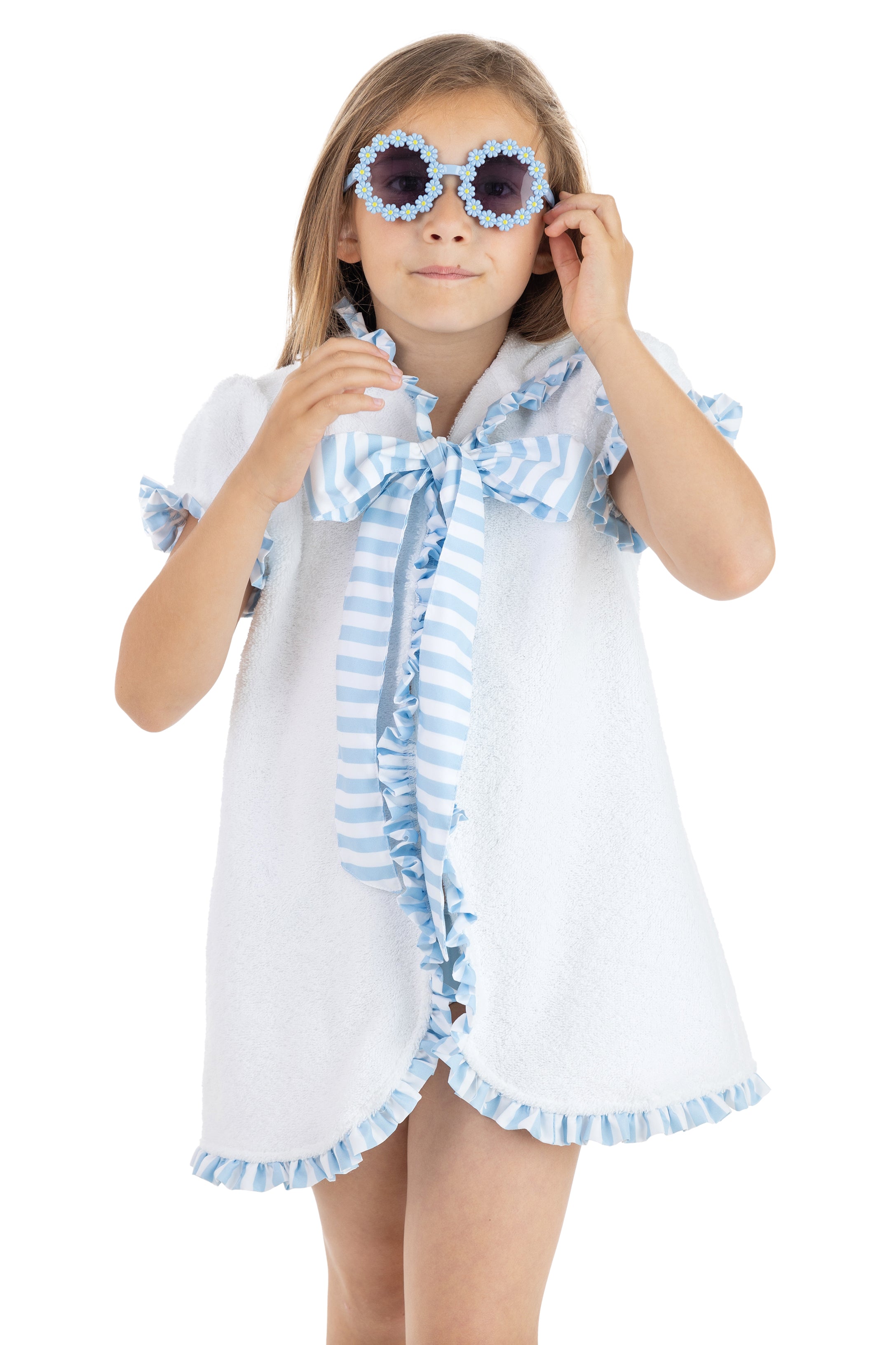 Stylish Blue Stripes Beach Cover Up - Lightweight & Breathable Swimwear Cover for Women - Perfect for Pool, Beach, and Summer Vacations