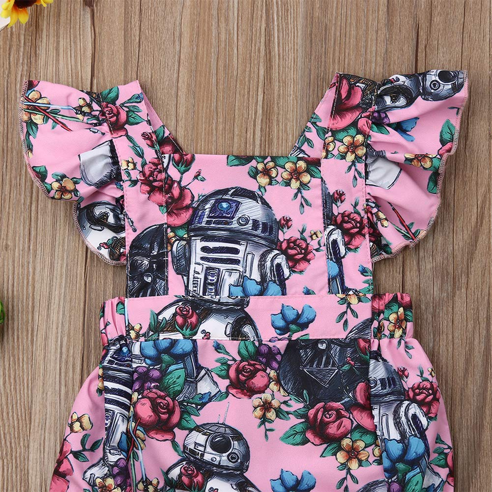 **Axupico Baby Girl Romper - Floral Sleeveless Backless Ruffle Sleeve One-Piece Outfit for Newborns & Toddlers | Princess Summer Clothes for Beach, Party & Photo Shoots**
