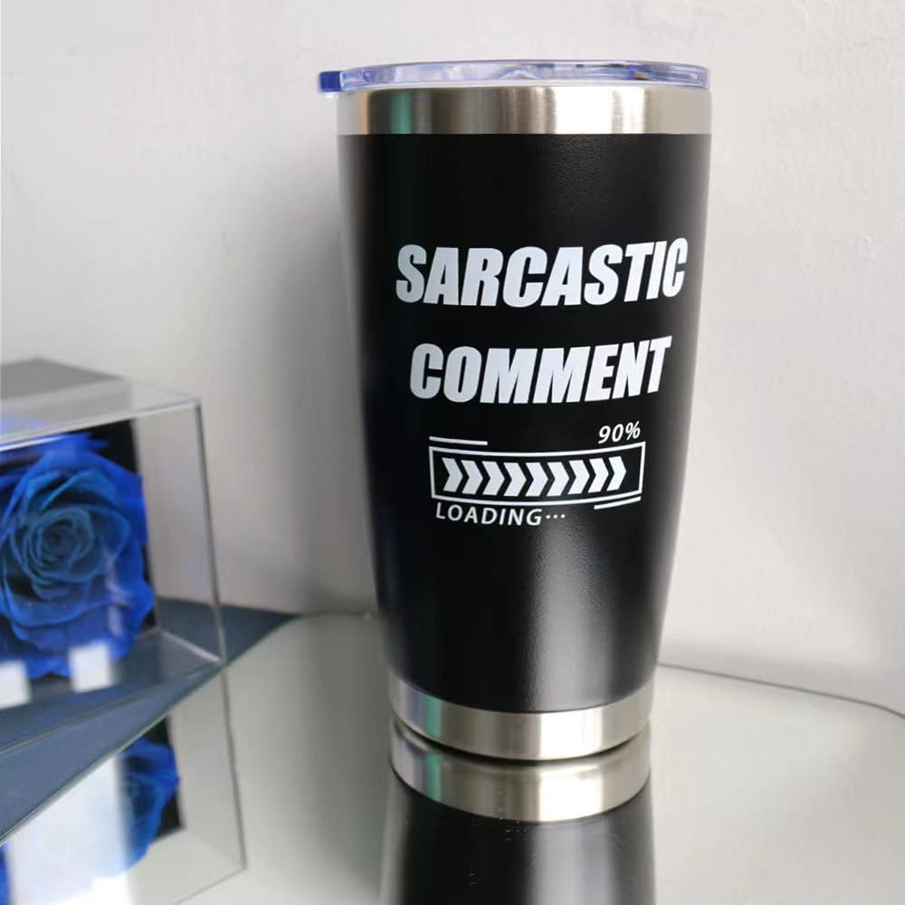 20oz Insulated Stemless Wine Tumbler with Lid - Funny Sarcastic Gift for Men, Women, Mom, Sister & Best Friend | Birthday Present, Office Use, Outdoor Picnics & Party Drinking Cup