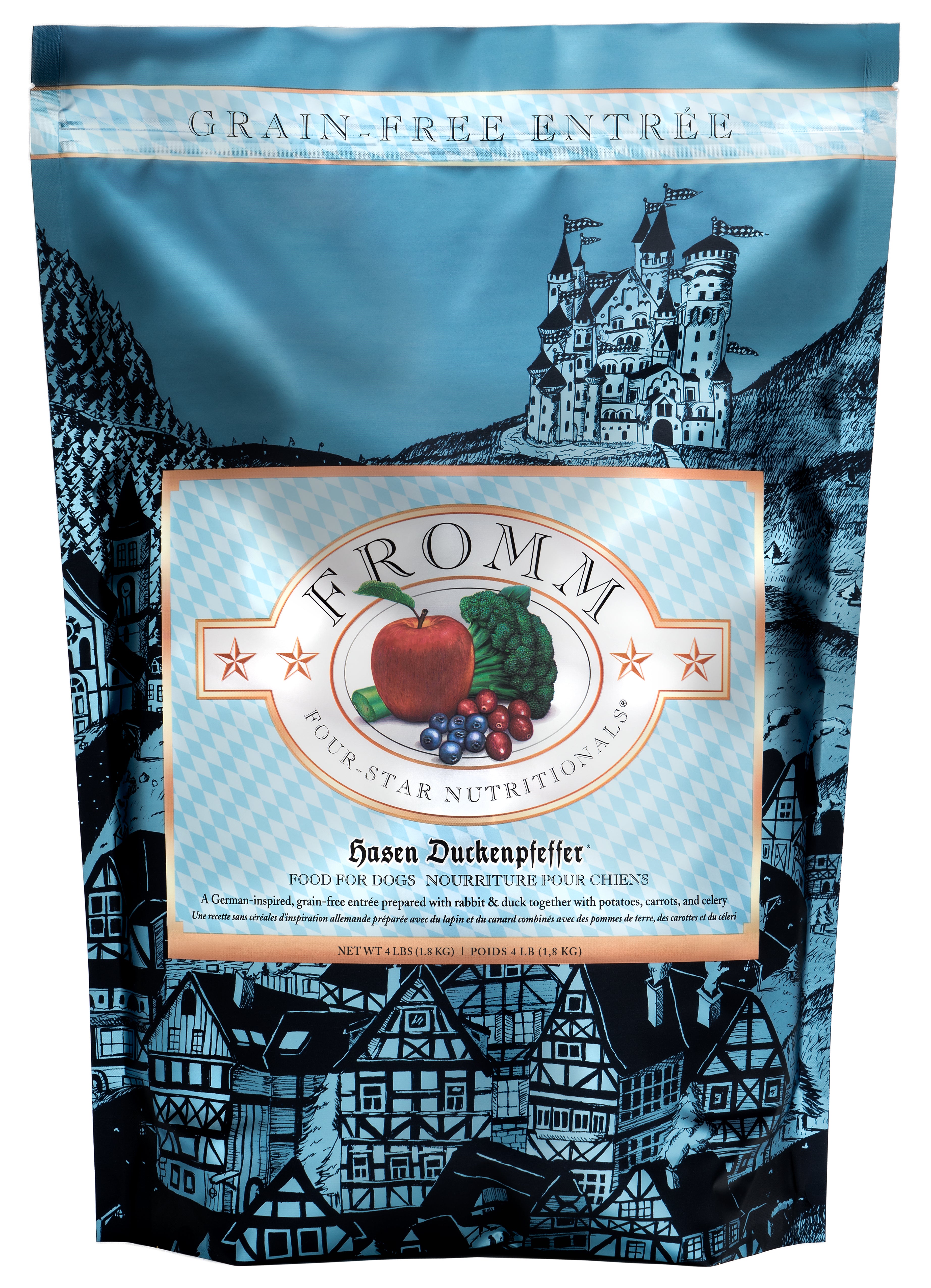 Fromm Four Star Grain Free Dry Dog Food - Duck & Rabbit Recipe - High Protein, Natural Ingredients for Adult Dogs - Perfect for Sensitive Stomachs & Allergies - Ideal for Home Feeding & Outdoor Adventures