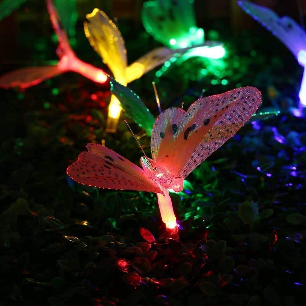 20 LED Butterfly String Lights with Remote - USB Plug, Waterproof Outdoor Fairy Lights, 8 Modes for Camping, Bedroom, Garden, Party, Xmas Tree, Porch & Patio Decor - Perfect for Romantic Nights & Holiday Lighting