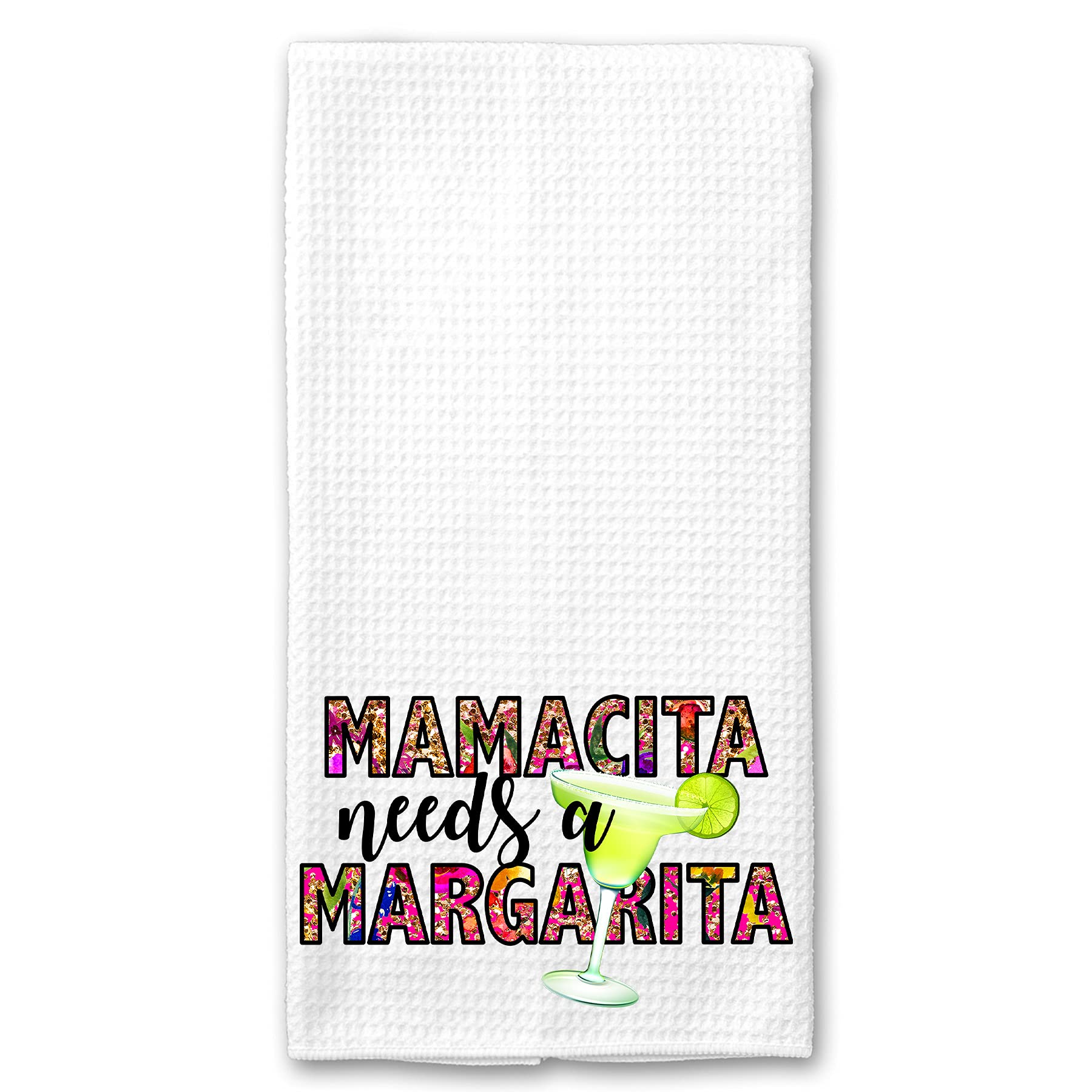 Funny Mamacita Needs a Margarita Kitchen Towel - Absorbent Microfiber Bar & Tea Towel Set - Perfect for Cocktail Parties, Mexican Themed Decor & Housewarming Gifts