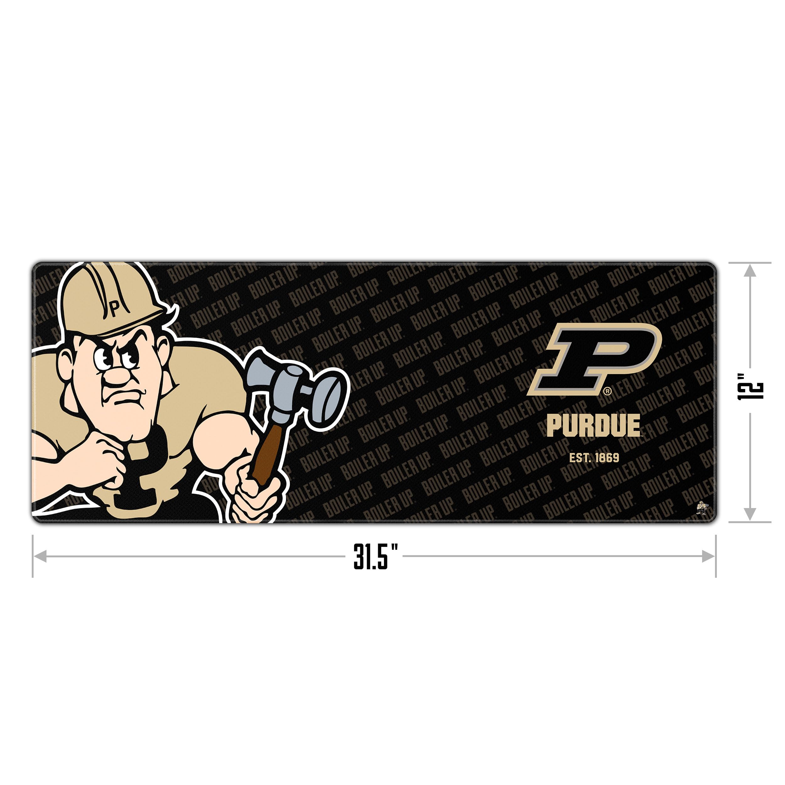 YouTheFan NCAA Purdue Boilermakers Logo Series Non-Slip Desk Pad - Perfect for Office, Gaming & Study Setup (SMU)