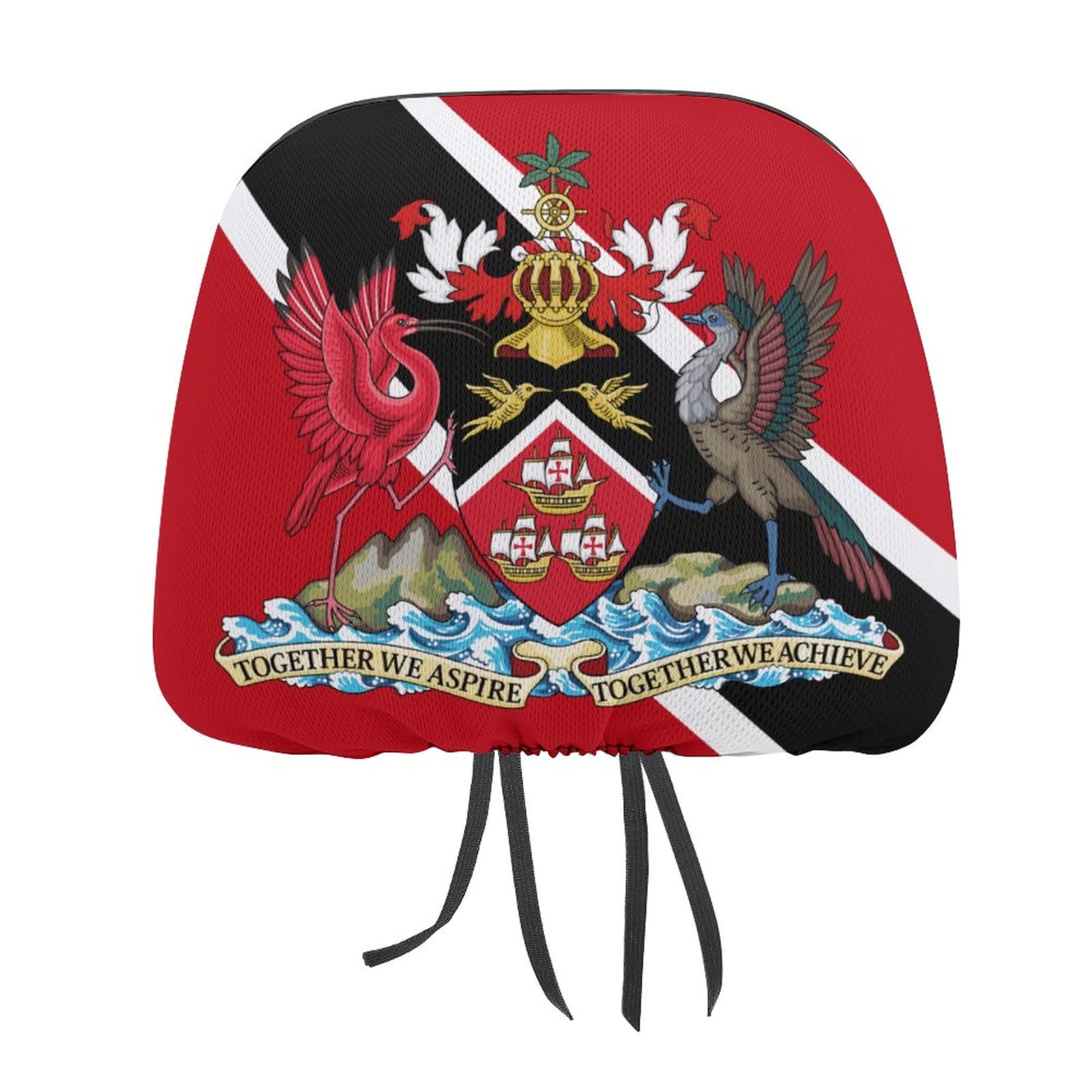 Trinidad and Tobago Flag Car Headrest Cover - Washable Protective Seat Accessory for Cars, SUVs & Trucks | Perfect for Travel, Sports Events & National Pride Decoration