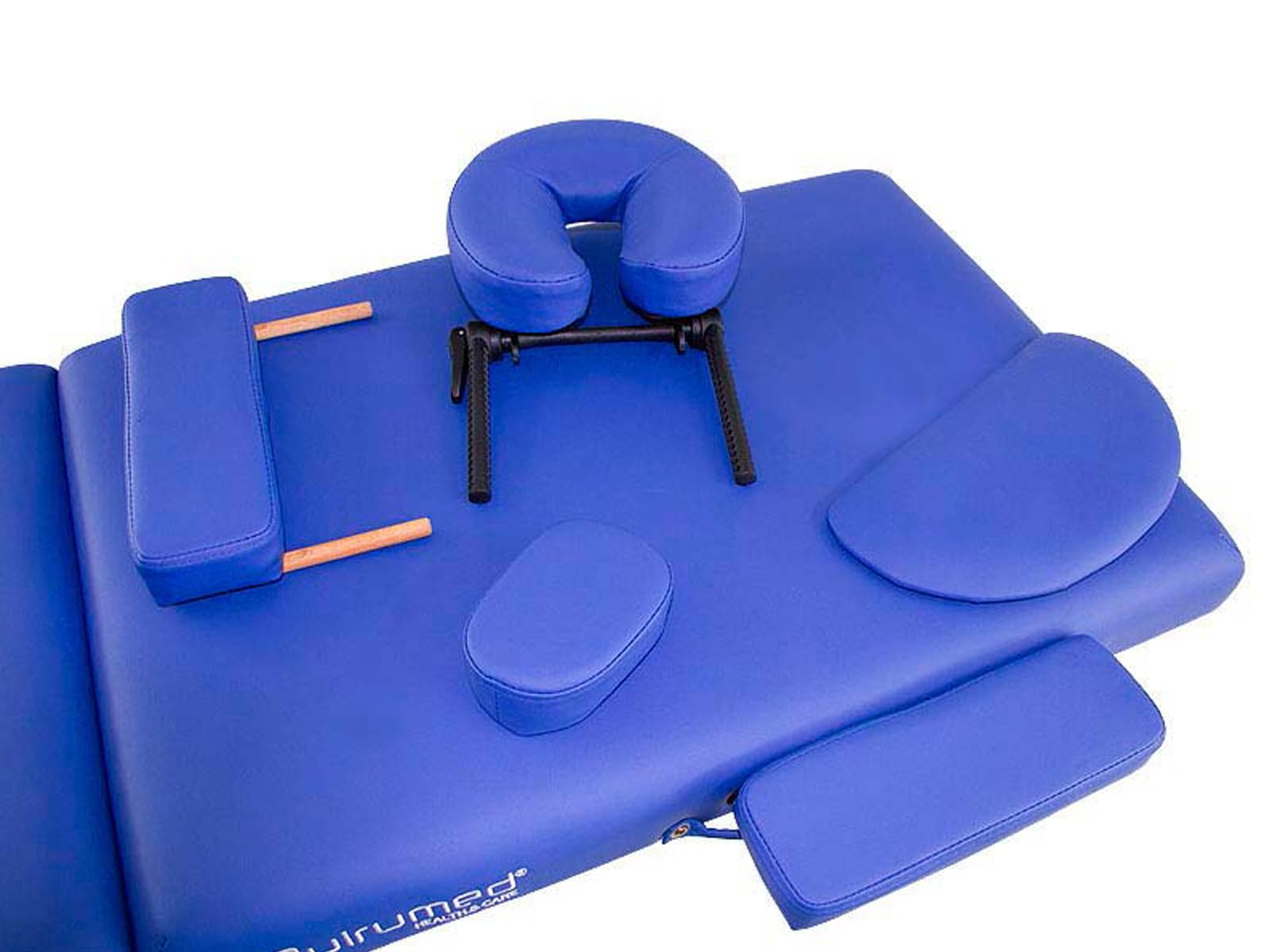 QUIRUMED Easy Wooden Folding Massage Table - Adjustable Height, Leatherette Surface, Articulated Head - 73