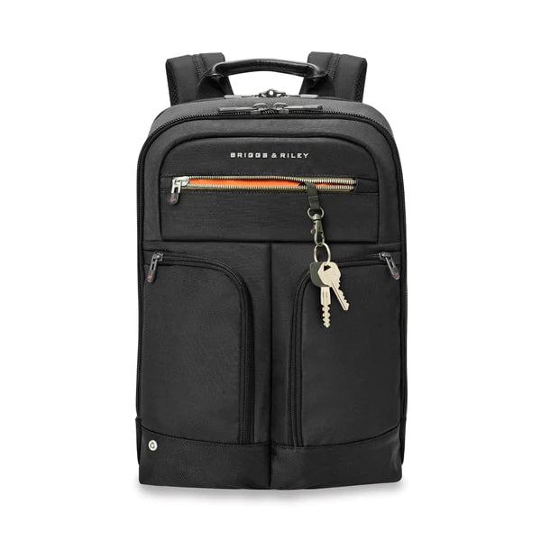 Briggs & Riley HTA Medium Slim Expandable Backpack for Business Travel & Commuting - Durable Carry-On Laptop Backpack with USB Charging Port