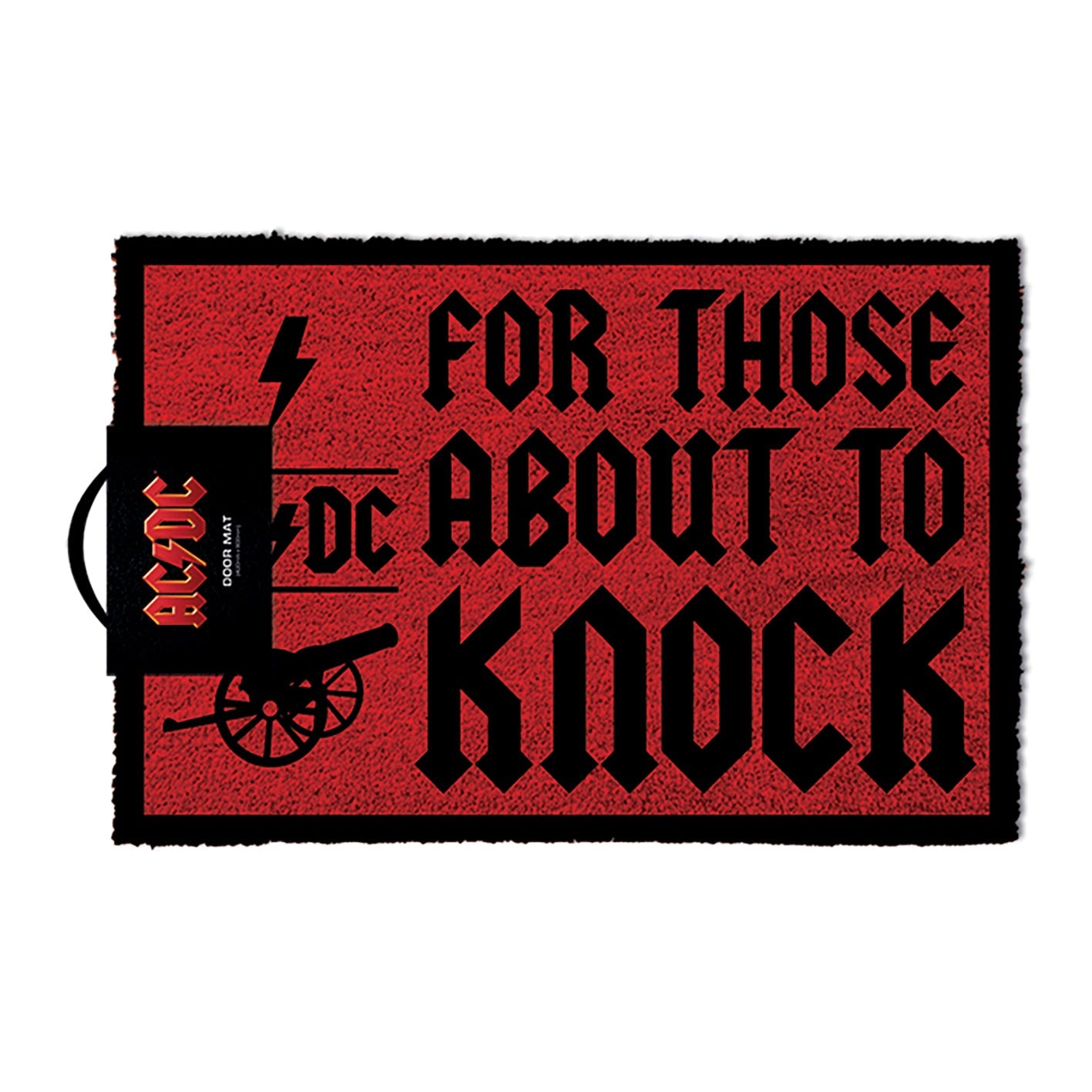 AC/DC (For Those Who Knock) Coir Doormat - Heavy Duty Coconut Fiber Welcome Mat for Front Door, Non-Slip Entryway Rug - Perfect for Home, Office & Porch Decor