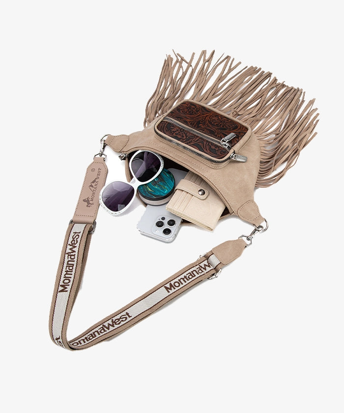 Montana West Fringe Belt Bag for Women - Stylish Crossbody Fanny Pack with Adjustable Strap - Perfect for Travel, Hiking, and Everyday Use