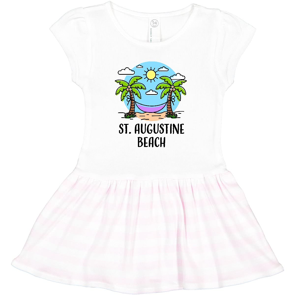 Inktastic Summer Vacation in St Augustine Beach Toddler Dress - Cute Girls' Floral Sundress for Beach, Travel & Family Outings